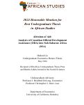 Cover page of Altruism of Aid:Analysis of Canadian Official Development Assistance (ODA) into Sub-Saharan Africa (SSA)