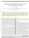 Cover page: Chylous Leak During Posterior Approach to Juvenile Scoliosis Surgery: A Case Report.