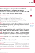 Cover page: Leisure time physical activity and bone mineral density preservation during the menopause transition and postmenopause: a longitudinal cohort analysis from the Study of Women's Health Across the Nation (SWAN)