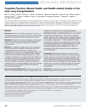 Cover page: Cognitive Function, Mental Health, and Health-related Quality of Life after Lung Transplantation