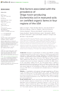 Cover page: Risk factors associated with the prevalence of Shiga-toxin-producing Escherichia coli in manured soils on certified organic farms in four regions of the USA