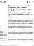 Cover page: NaV1.1 is essential for proprioceptive signaling and motor behaviors