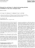 Cover page: Rationale for, and design of, a clinical trial targeting polyamine metabolism for colon cancer chemoprevention.