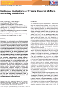 Cover page: Ecological implications of hypoxia‐triggered shifts in secondary metabolism