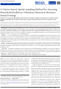 Cover page: A Cluster-based, Spatial-sampling Method for Assessing Household Healthcare Utilization Patterns in Resource-limited Settings