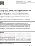 Cover page: Transcriptome analysis reveals rod/cone photoreceptor specific signatures across mammalian retinas.