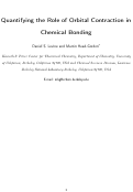 Cover page: Quantifying the Role of Orbital Contraction in Chemical Bonding