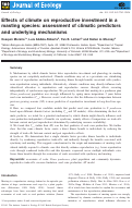 Cover page: Effects of climate on reproductive investment in a masting species: assessment of climatic predictors and underlying mechanisms