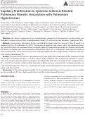 Cover page: Capillary Proliferation in Systemic‐Sclerosis‐Related Pulmonary Fibrosis: Association with Pulmonary Hypertension