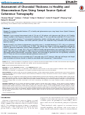 Cover page: Assessment of Choroidal Thickness in Healthy and Glaucomatous Eyes Using Swept Source Optical Coherence Tomography