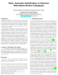 Cover page: Delta: Automatic Identification of Unknown Web-based Infection Campaigns