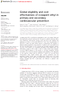 Cover page: Global eligibility and cost effectiveness of icosapent ethyl in primary and secondary cardiovascular prevention.