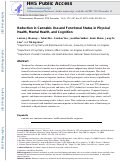 Cover page: Reduction in Cannabis Use and Functional Status in Physical Health, Mental Health, and Cognition