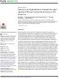 Cover page: Selection and hybridization shaped the rapid spread of African honey bee ancestry in the Americas