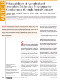 Cover page: Polarizabilities of Adsorbed and Assembled Molecules: Measuring the Conductance through Buried Contacts