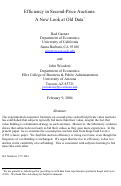 Cover page: Efficiency in Second-Price Auctions: A New Look at Old Data