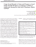 Cover page: Using Grand Rounds to Train and Prepare a Local Public Health Workforce To Manage COVID-19 Outbreaks During the 2020–2021 Pandemic Winter Upsurge