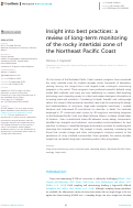 Cover page: Insight into best practices: a review of long-term monitoring of the rocky intertidal zone of the Northeast Pacific Coast