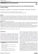 Cover page: Preserving privacy in big data research: the role of federated learning in spine surgery