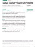 Cover page: Predictors of Incident Mild Cognitive Impairment and Its Course in a Diverse Community-Based Population