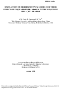 Cover page: SIMULATION OF HIGH FREQUENCY MODES AND THEIR EFFECT ON INSULATOR BREAKDOWN IN THE PULSE LINE ION ACCELERATOR