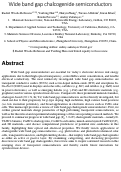 Cover page: Wide Band Gap Chalcogenide Semiconductors