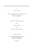 Cover page: Three Essays on Environmental and Development Economics