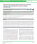 Cover page: Aqueous electrolyte-gated solution-processed metal oxide transistors for direct cellular interfaces.