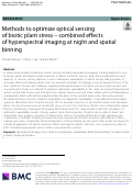 Cover page: Methods to optimize optical sensing of biotic plant stress - combined effects of hyperspectral imaging at night and spatial binning.