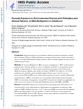 Cover page: Prenatal exposure to environmental phenols and phthalates and altered patterns of DNA methylation in childhood