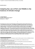 Cover page: Adapting the Law of Fish and Wildlife to the Science of Climate Change