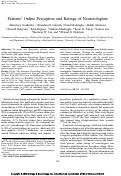 Cover page: Patients' Online Perception and Ratings of Neurotologists.