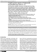 Cover page: Complete genome sequence of Tsukamurella paurometabola type strain (no. 33T)