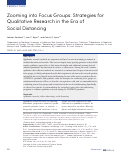 Cover page: Zooming into Focus Groups: Strategies for Qualitative Research in the Era of Social Distancing