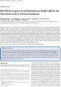 Cover page: Rod photoreceptors avoid saturation in bright light by the movement of the G protein transducin