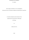 Cover page: Social Analyses of the Behavior of Law and Regulation: Parsing the Processes of Formulation, Application and Interpretation of Legal Rules