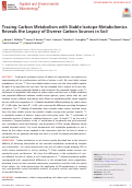 Cover page: Tracing Carbon Metabolism with Stable Isotope Metabolomics Reveals the Legacy of Diverse Carbon Sources in Soil