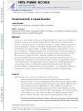 Cover page: Threat Sensitivity in Bipolar Disorder