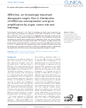 Cover page: An increasingly important therapeutic target: Part 2 Distribution of HER2/neu Overexpression and Gene Amplification by Organ, Tumor Site and Histology