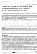 Cover page: Intraocular Pressure and Cup-to-Disc Ratio Asymmetry in Diagnosing Iris Melanoma.