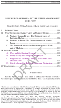 Cover page: Does Work Law Have a Future if the Labor Market Does Not?