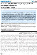 Cover page: Novel Use of Matched Filtering for Synaptic Event Detection and Extraction