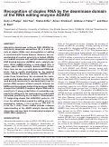 Cover page: Recognition of duplex RNA by the deaminase domain of the RNA editing enzyme ADAR2.