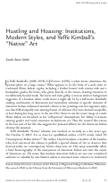 Cover page: Hustling and Hoaxing: Institutions, Modern Styles, and Yeffe Kimball’s “Native” Art