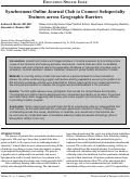 Cover page: Synchronous Online Journal Club Connects  Subspecialty Trainees Across Geographic Barriers