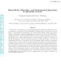 Cover page: Black holes, entropies, and semiclassical spacetime in quantum gravity