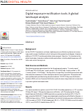 Cover page: Digital exposure notification tools: A global landscape analysis.