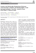 Cover page: Genetic and Molecular Distinctions Between Axial Psoriatic Arthritis and Radiographic Axial Spondyloarthritis: Post Hoc Analyses from Four Phase 3 Clinical Trials