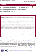 Cover page: Complement-dependent bystander injury to neurons in AQP4-IgG seropositive neuromyelitis optica