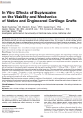 Cover page: In Vitro Effects of Bupivacaine on the Viability and Mechanics of Native and Engineered Cartilage Grafts